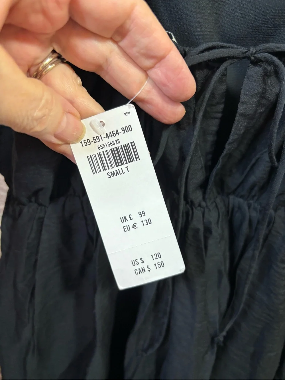 NWT Abercrombie & Fitch Low Back Tiered Maxi Black Cotton Sundress Small Tall